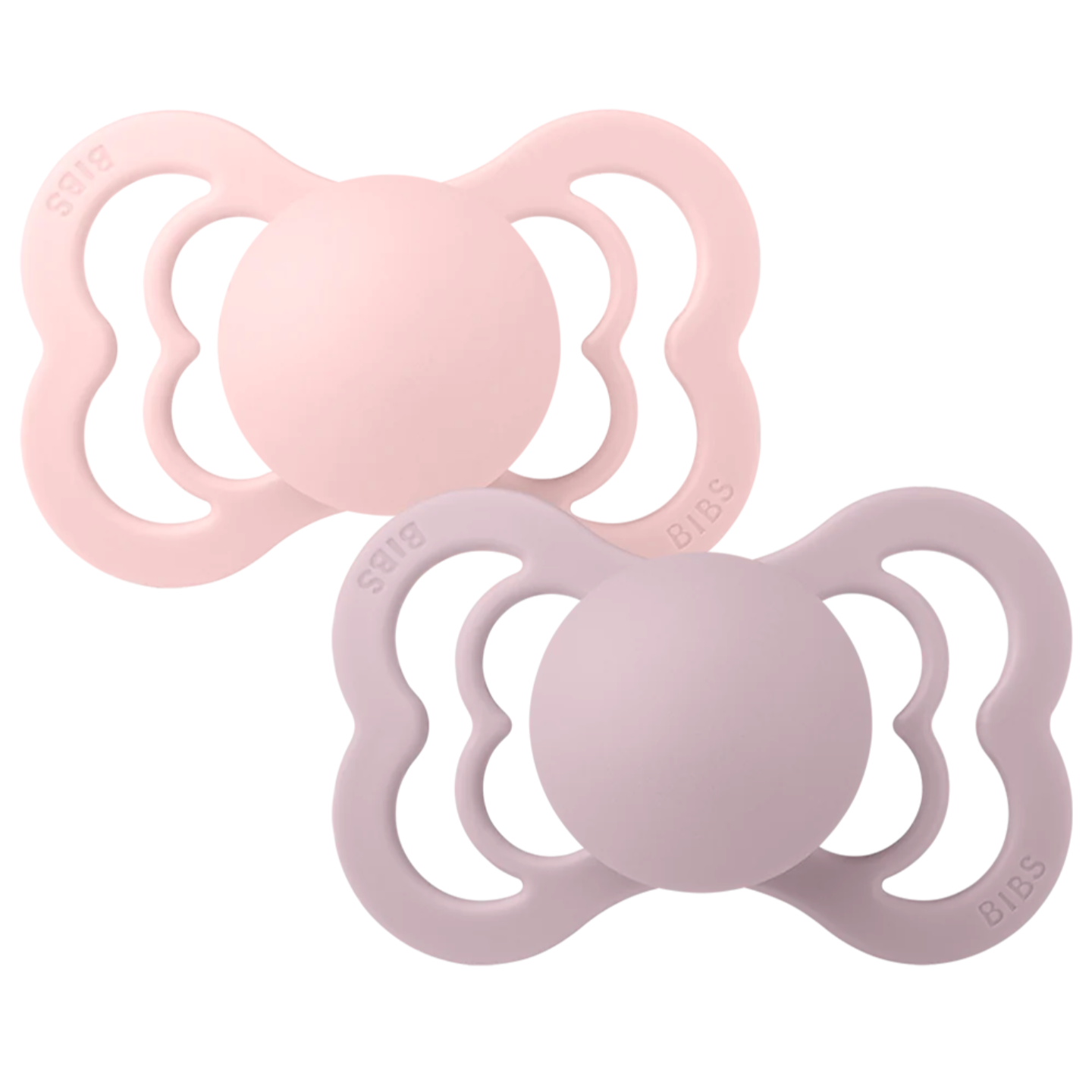 BIBS Supreme Baby Pacifiers | Set of 2 | Size 1 (0-6months) | Blossom/Dusky Lilac