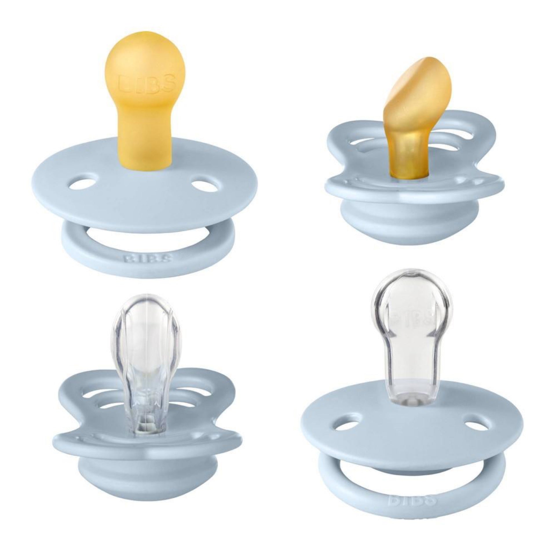 BIBS Try-it Silicone & Latex Pacifier Collection - Baby Blue
