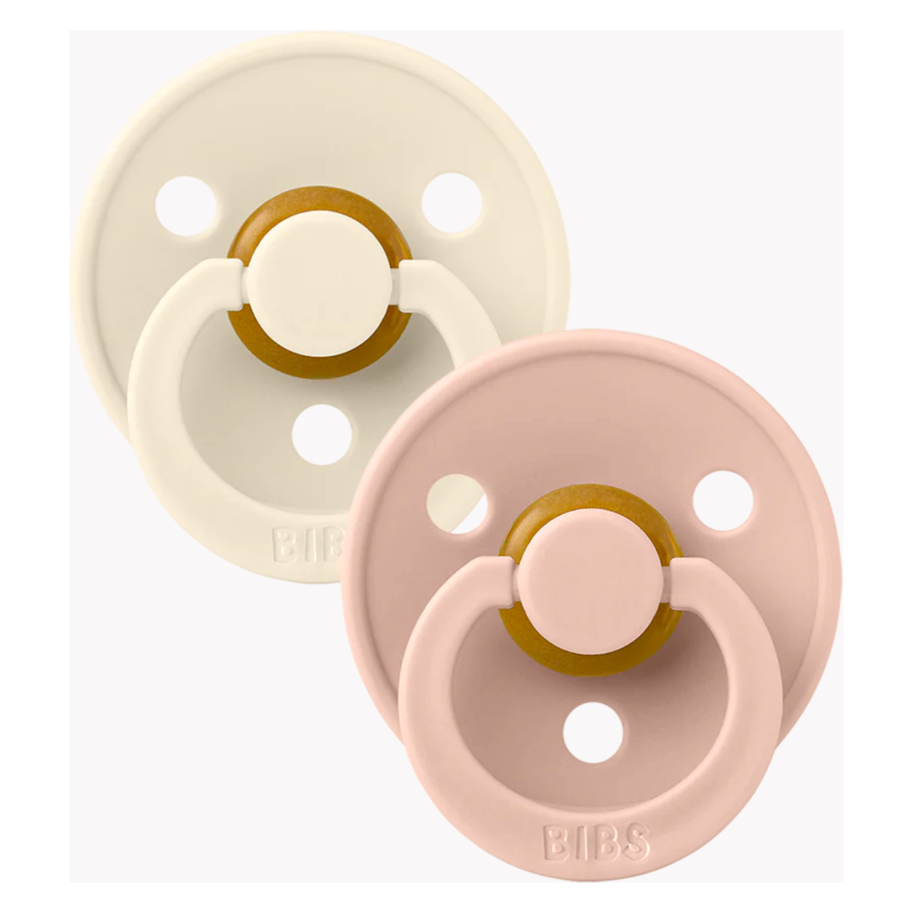 Bibs Pacifiers Colour Collection | 18+ Months (Pack of 2) | Ivory/Blush