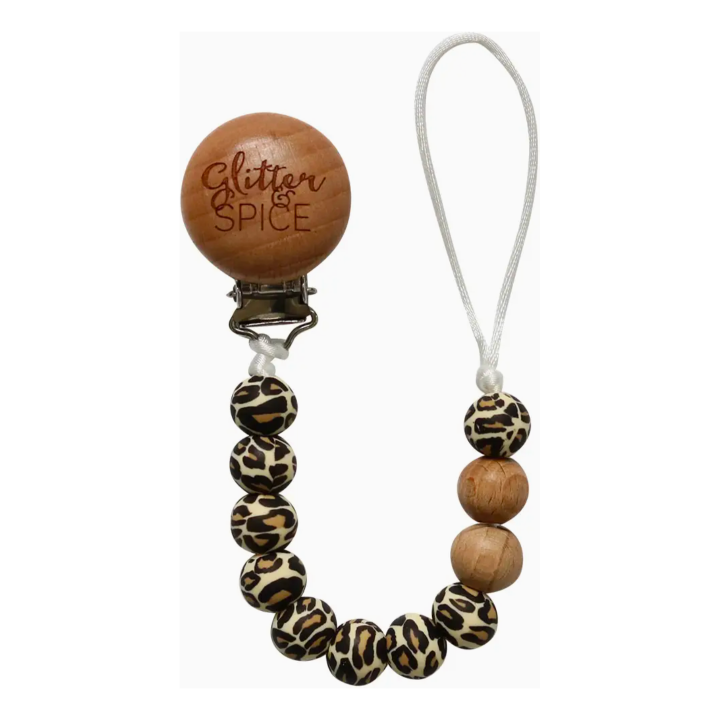 Glitter & Spice Silicone Paci Clip (Leopard)